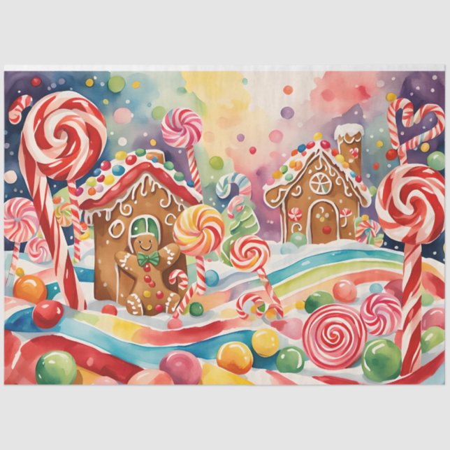 christmas gingerbread houses tissue paper (Front)
