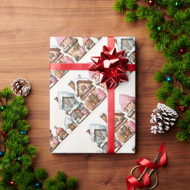 Christmas Gingerbread Houses  Wrapping Paper (Holiday Gift)