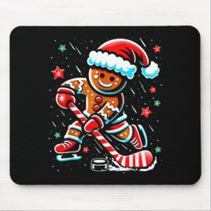 Christmas Gingerbread Ice Hockey Srts Funny Xmas P Mouse Mat
