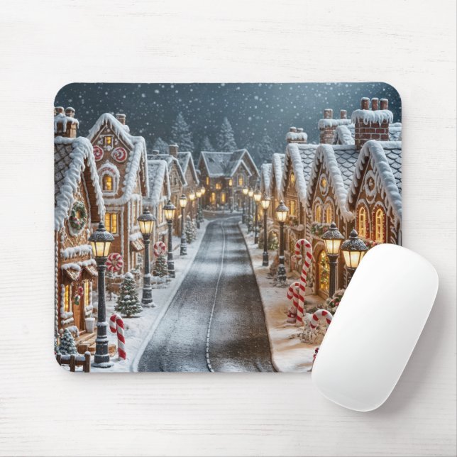 Christmas Gingerbread Lane Mouse Mat (With Mouse)