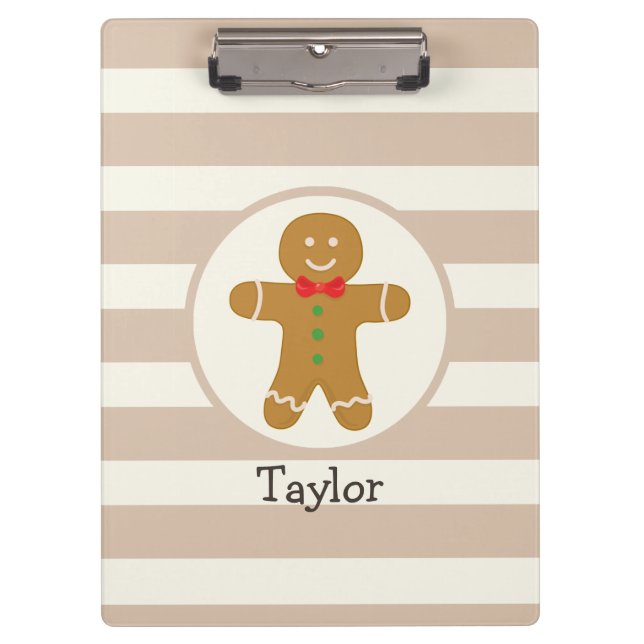 Christmas Gingerbread Man Clipboard (Front)