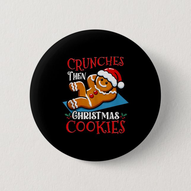 Christmas Gingerbread Man Cookie Funny Quote Worko 6 Cm Round Badge (Front)