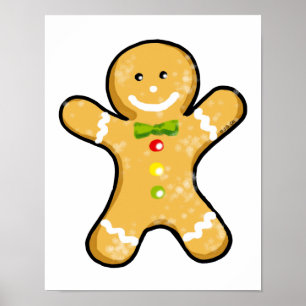 Christmas gingerbread man cookie poster