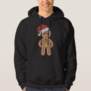 Christmas Gingerbread Man Cookie Santa Hat Funny A Hoodie