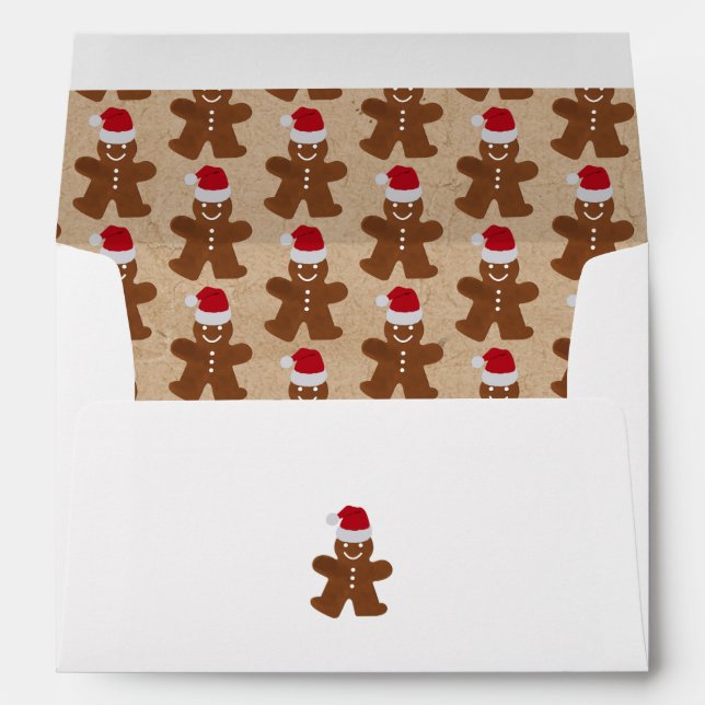 Christmas Gingerbread Man Cookies Return Address Envelope (Back (Bottom))