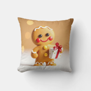Christmas gingerbread man cushion