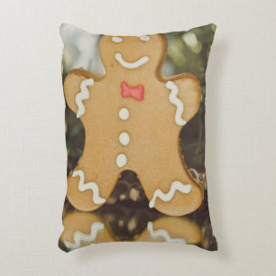Christmas gingerbread man decorative cushion