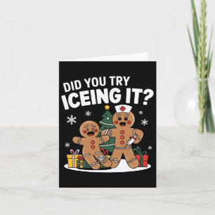 Christmas Gingerbread Man Did You Try Icing It Xma Card