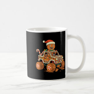 Christmas Gingerbread Man Driving Truck Xmas Light Coffee Mug