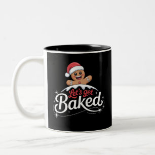 Christmas Gingerbread Man Family Let's Get Baked  Two-Tone Coffee Mug