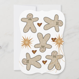 Christmas Gingerbread Man Flat Greeting Card