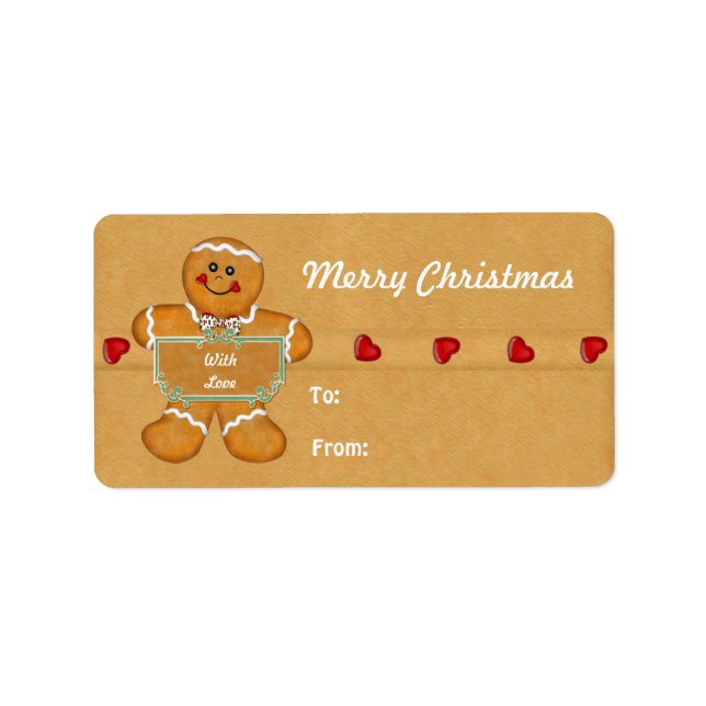 Christmas Gingerbread Man Gift Tags (Front)