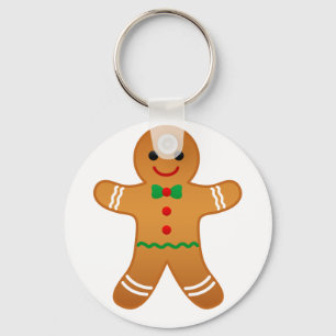 Christmas Gingerbread Man Gifts Basic Round Button Key Ring