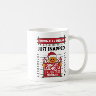 Christmas Gingerbread Man Ginger Jailhouse Crimina Coffee Mug