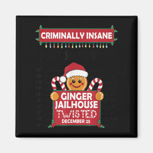 Christmas Gingerbread Man Ginger Jailhouse Crimina Magnet