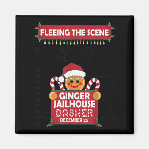 Christmas Gingerbread Man Ginger Jailhouse Fleeing Magnet