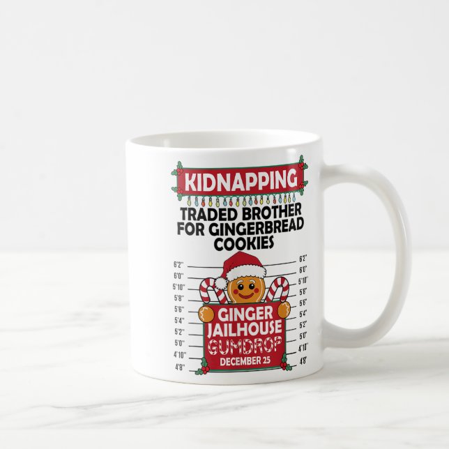 Christmas Gingerbread Man Ginger Jailhouse Kidnapn Coffee Mug (Right)