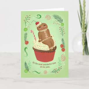 Christmas Gingerbread Man Happy Holidays Card