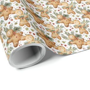 Christmas Gingerbread man Holiday Wrapping Paper