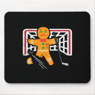 Christmas Gingerbread Man Ice Hockey Fun Xmas Men Mouse Mat