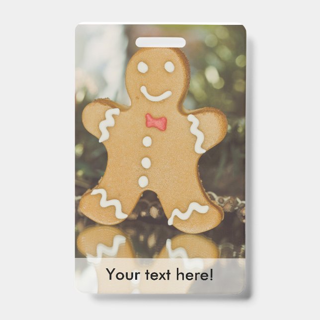Christmas gingerbread man ID badge (Front)