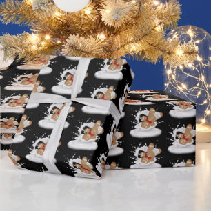 Christmas Gingerbread Man in Milk Splash Wrapping Paper