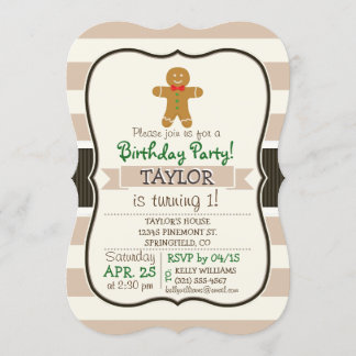 Christmas Gingerbread Man Invitation