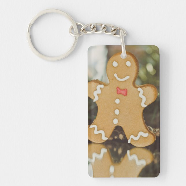 Christmas gingerbread man key ring (Front)