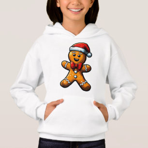 Christmas Gingerbread Man Kids Pullover Hoodie