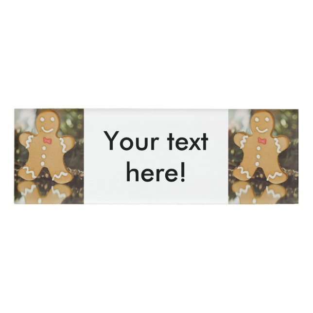 Christmas gingerbread man name tag (Front)