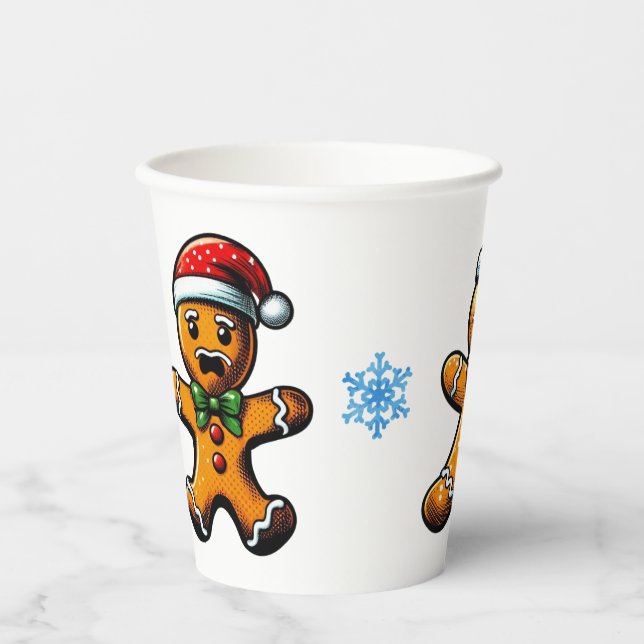 Christmas Gingerbread Man Paper Cup (Front)