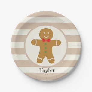 Christmas Gingerbread Man Paper Plate