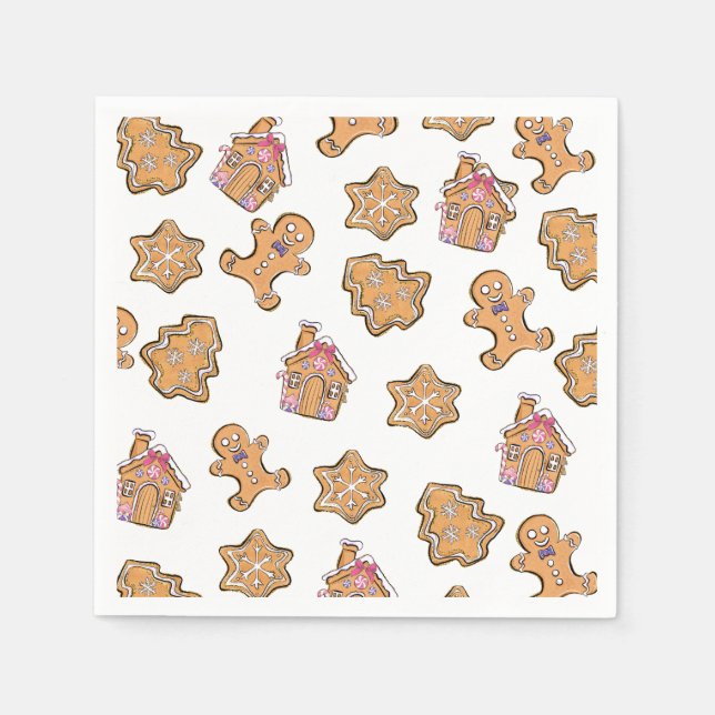 Christmas gingerbread man party Paper Napkin (Front)