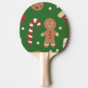 Christmas Gingerbread Man Pattern  Ping Pong Paddle
