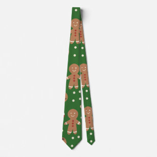Christmas Gingerbread Man Pattern  Tie