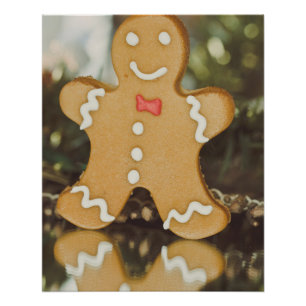 Christmas gingerbread man poster