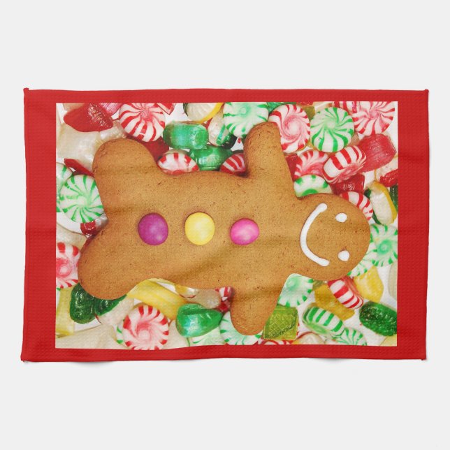 Christmas gingerbread man print towel (Horizontal)