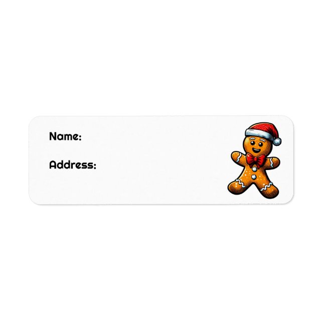 Christmas Gingerbread Man Return Address  (Front)