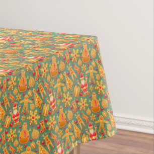 Christmas Gingerbread Man Tree Santa Star Tablecloth