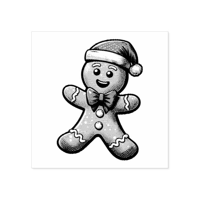 Christmas Gingerbread Man Wood Art Stamp (Imprint)