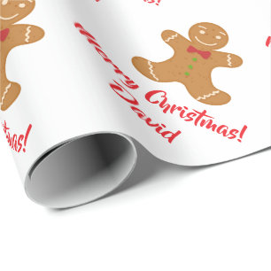 Christmas Gingerbread Man wrapping paper
