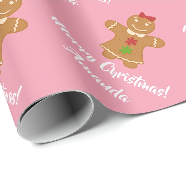 Christmas Gingerbread Man wrapping paper (Roll Corner)
