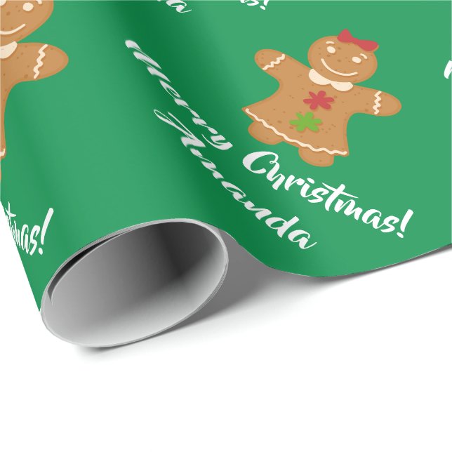 Christmas Gingerbread Man wrapping paper (Roll Corner)