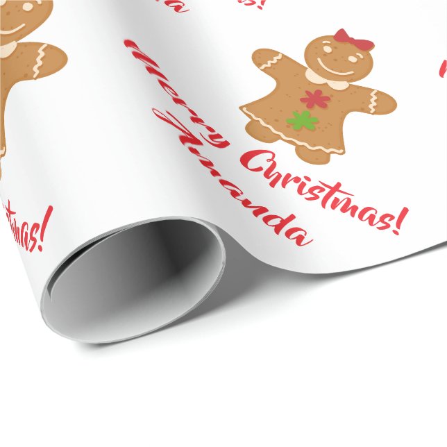Christmas Gingerbread Man wrapping paper (Roll Corner)