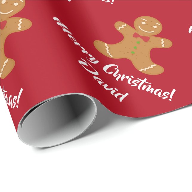 Christmas Gingerbread Man wrapping paper (Roll Corner)