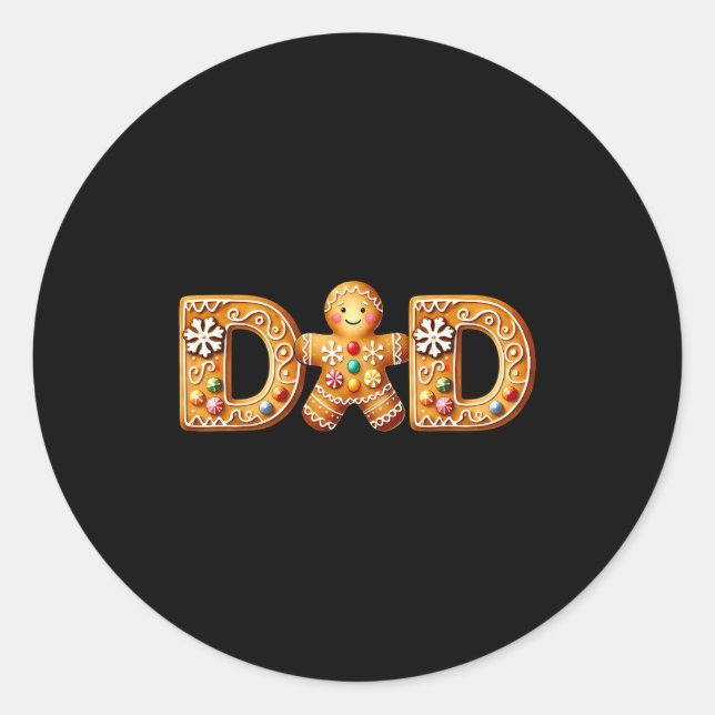 Christmas Gingerbread Matching Family Party Xmas P Classic Round Sticker (Front)