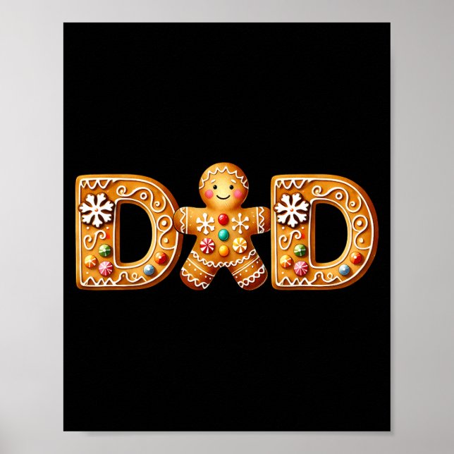 Christmas Gingerbread Matching Family Party Xmas P Poster (Front)