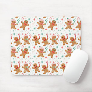 Christmas Gingerbread Men and Candy Canes Mouse Mat