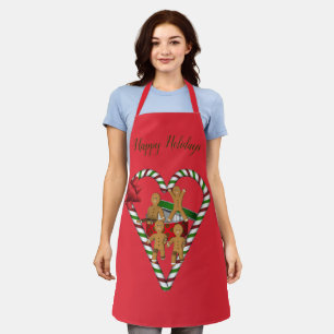 Christmas Gingerbread Men Cute Holiday  Apron