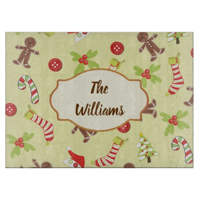 Christmas Gingerbread Men Cutting Board (Front)
